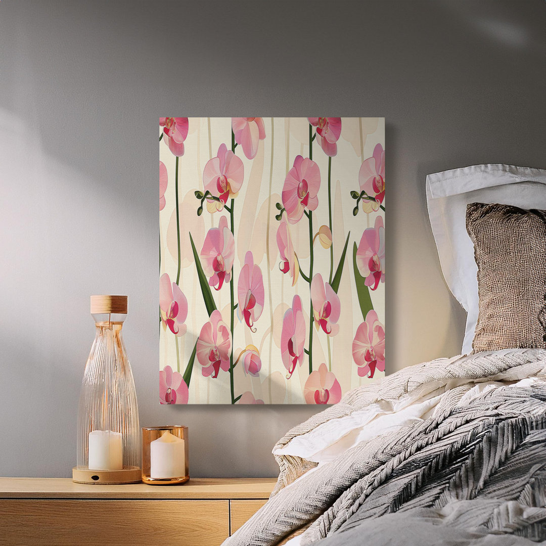 Elegant Pink Orchid Floral Canvas Print