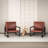 Mid Century Modern Accent Chair With Wood Frame, PU Leather Reading Armchair, Reading Leisure Dining Seating & Booth For Living Room Bedroom Waiting Room-1740679469