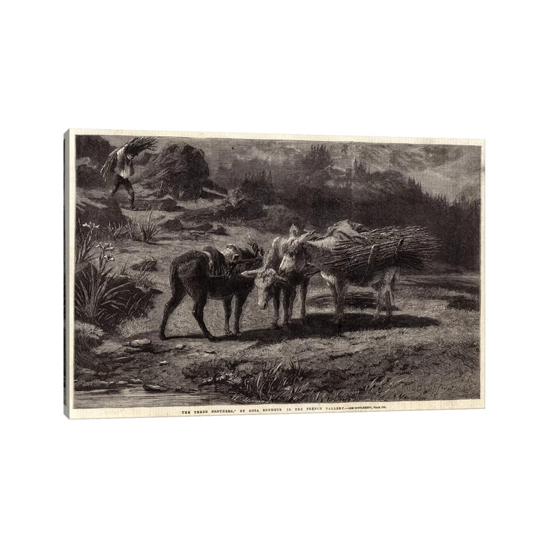 The Three Brothers (Illustration For The Illustrated London News), 13 April 1861 by Rosa Bonheur - Wrapped Canvas Painting