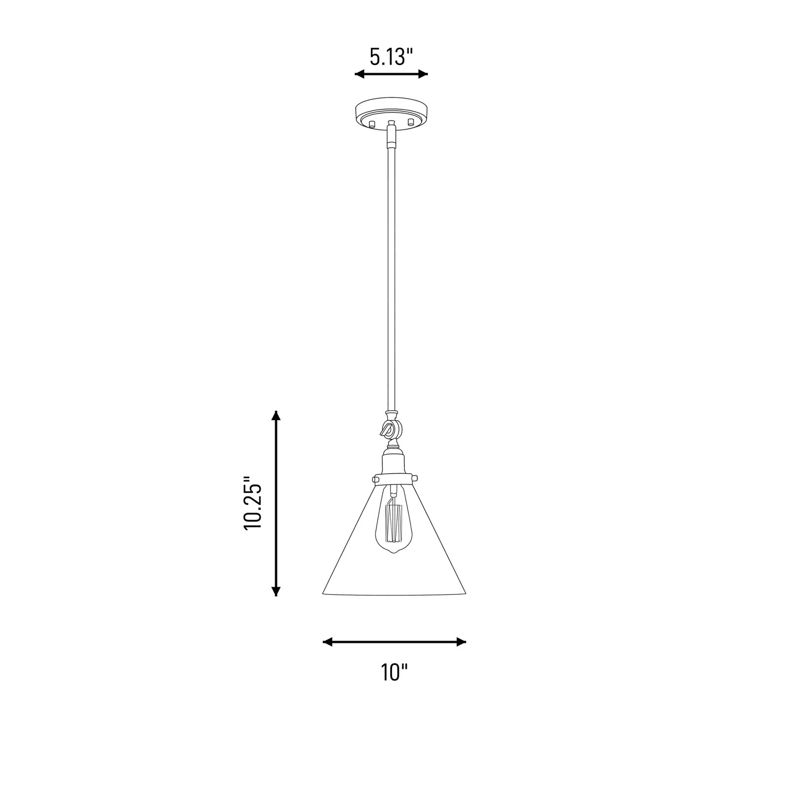 Catalina Dimmable Glass Single Light Pendant, Black