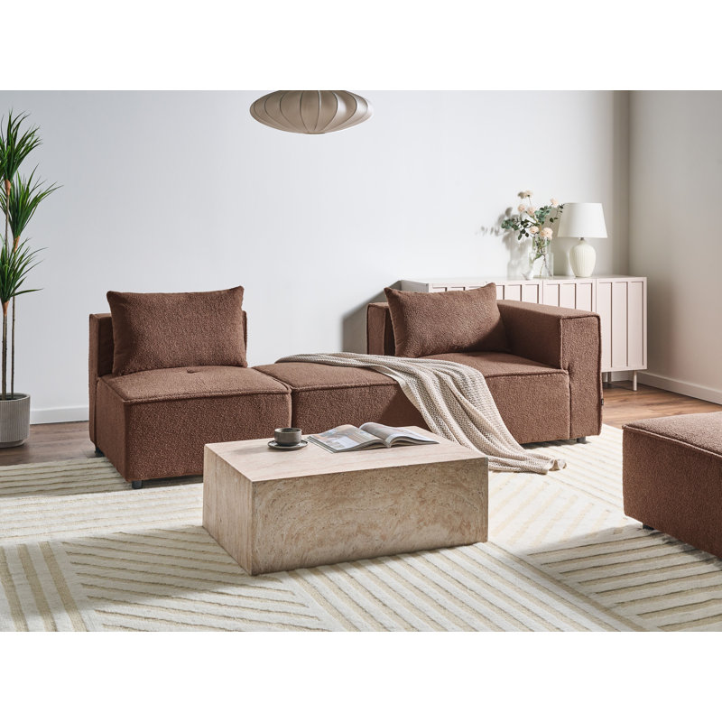 Chandy 1 Seater Boucle Seating Component, Brown Boucle