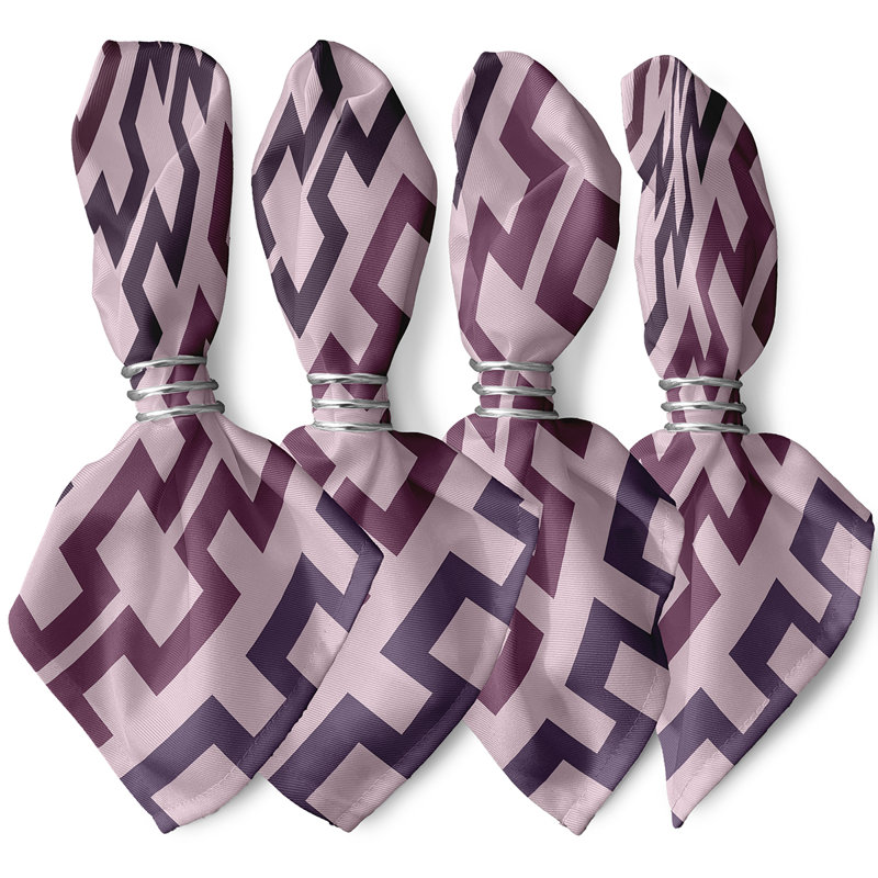 Ensemble de serviettes 4 pièces Cuff-Link, L 18 po x L 18 po, Rose / mauve