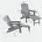 Lounge chair teak wood color, suitable for all seasons: Outdoor lounge chair, made of sturdy HIPS material, equipped with 304 stainless steel accessories.-996431877