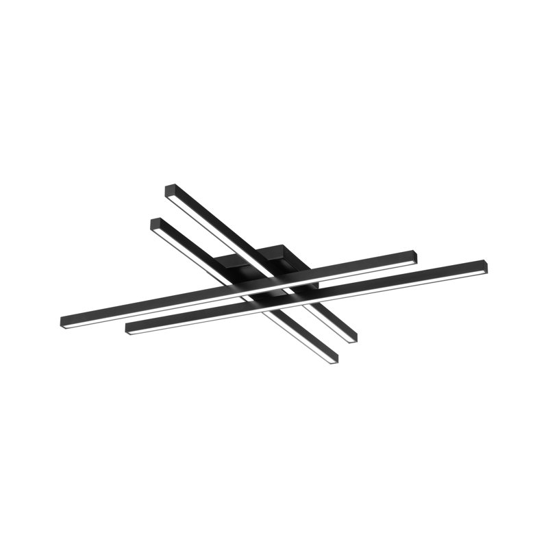 Plafonnier encastré 1 lumière Rendon, Noir, 32"
