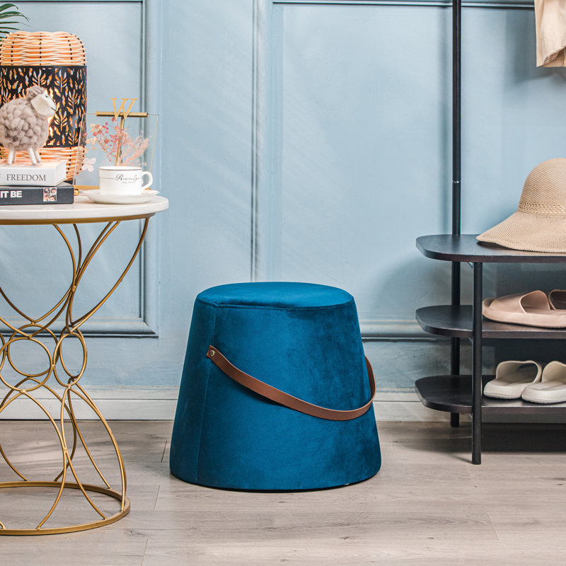 Brunner avec repose-pieds en corde, Velours bleu