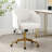 Velvet Desk Chair with Wheels, Home Office Swivel Armchair with Gold Base, Back Incline Adjustable for Vanity Make-up-1583616578