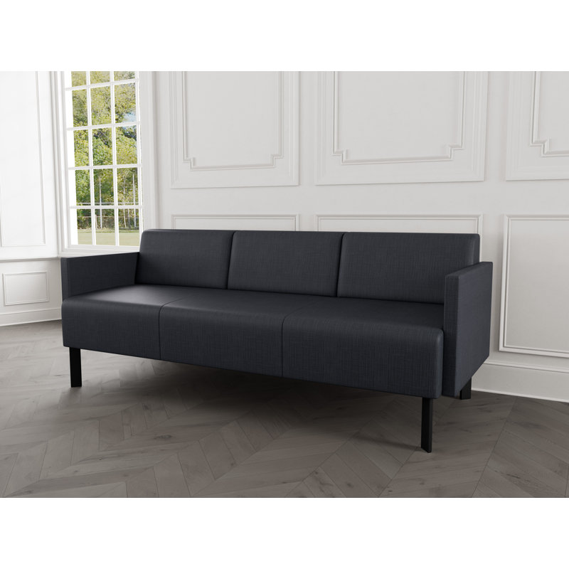 Luxe Lounge Reception Sofa, Plot Line Cauldron, Black Steel