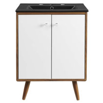 Mid-Century Open Storage Single Bathroom Vanity (24–49) - Acorn