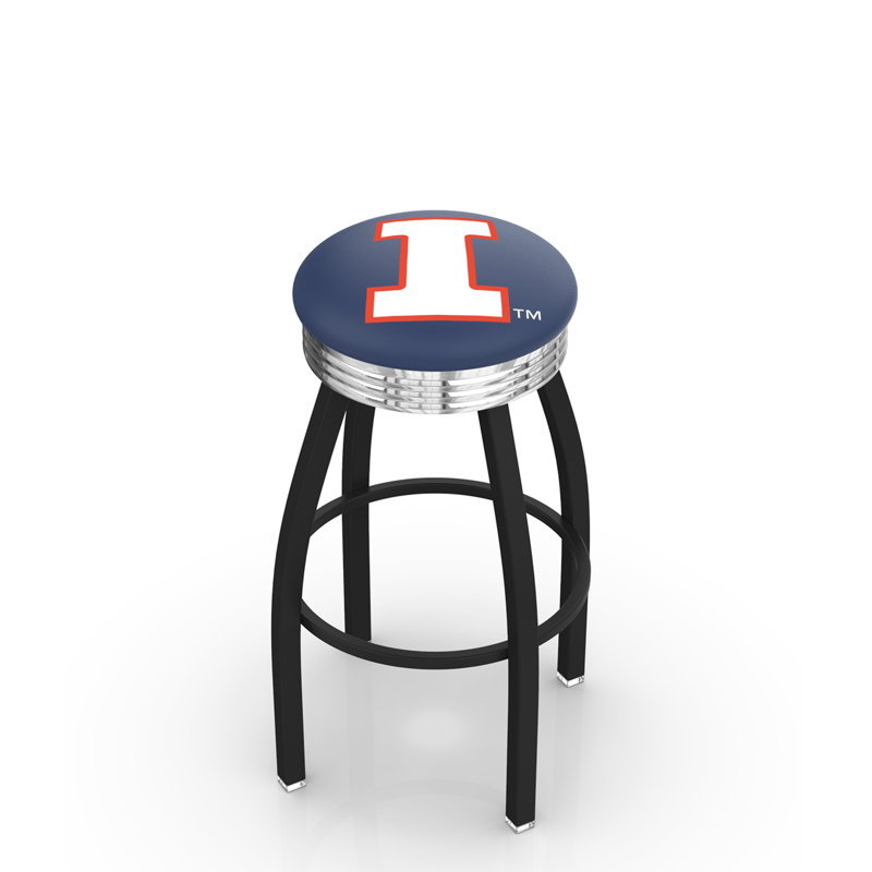 Tabouret de bar Logo Series, Tabouret de comptoir (siège d'une hauteur de 25 p, Chrome soudé solide, University of Illinois