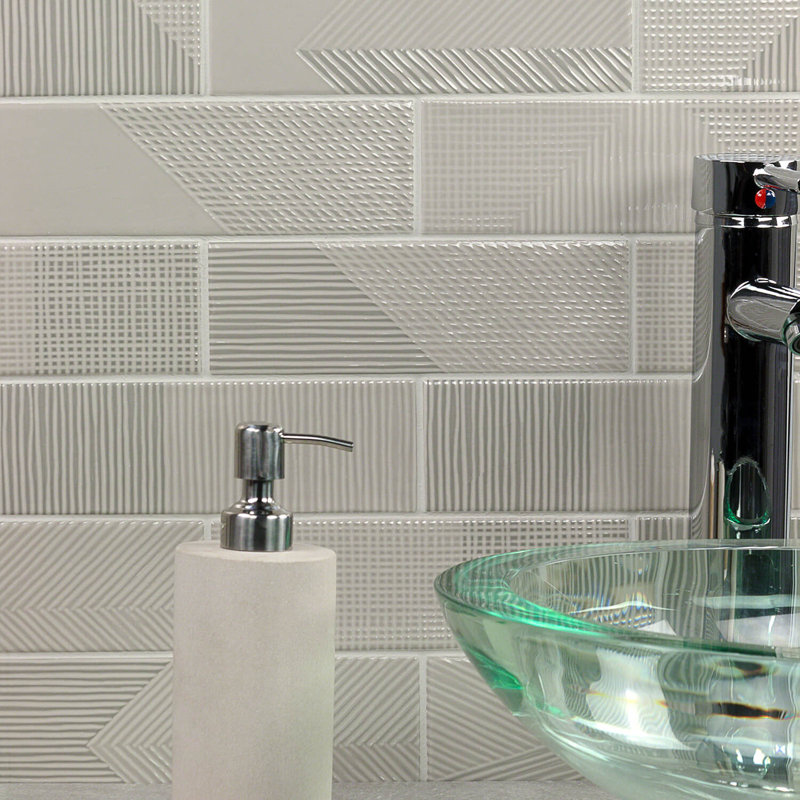 Archer 2" x 8" Ceramic Brick Look Subway Tile (5.38 sq. ft. / case), Gray Pearl