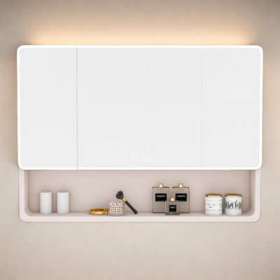 Aluminium Medicine Cabinet Mirror with LED Lighting & Defogging Features