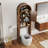 Arched Over The Toilet Storage With Fluted Doors, Small Bathroom Cabinet With Adjustable Shelf-1086076993
