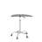 Adjustable Height Tempered Glass Table, Desk Table With Lockable Wheels, Side Table-85470687