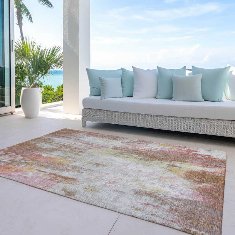 Tapis d'intérieur / extérieur lavable brun Verentha , 8' x 10'