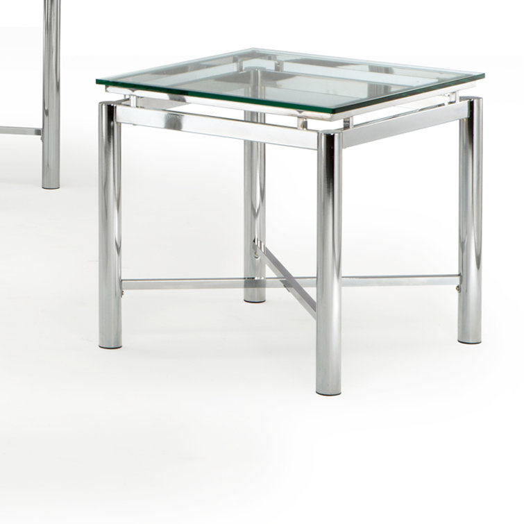 Delara Glass Top End Table