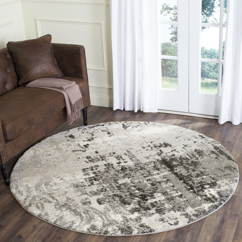 Arlinda Retro Performance Abstract Rug, Round 6'