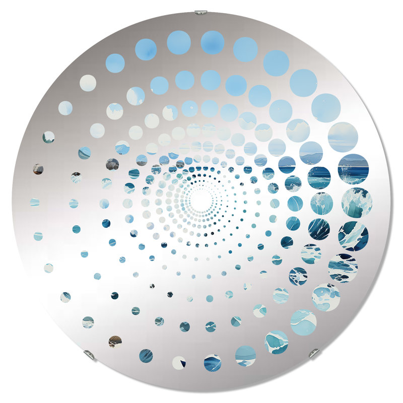 Spiral Dot Decorative Mirror, 31.4" x 31.4", Oceans Infinity Dreamscape I