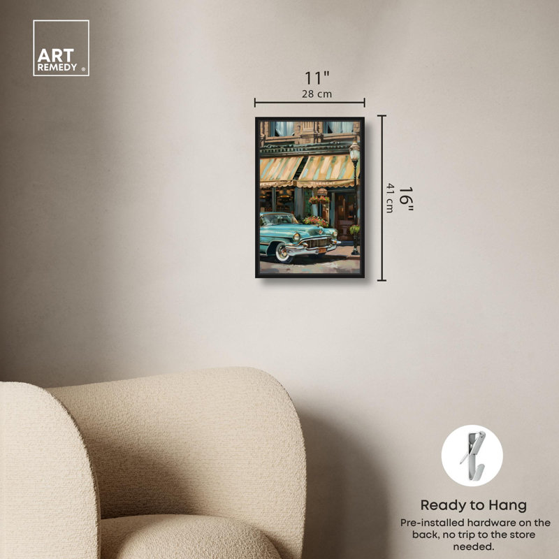 Toile «Classic II» par Art Remedy, Noir, H 16 po x l 11 po, Cadre flottant
