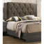 Grand lit pour chambre à coucher, finition grise, tête de lit, lit en bois d'hévéa moderne, gris-14570051