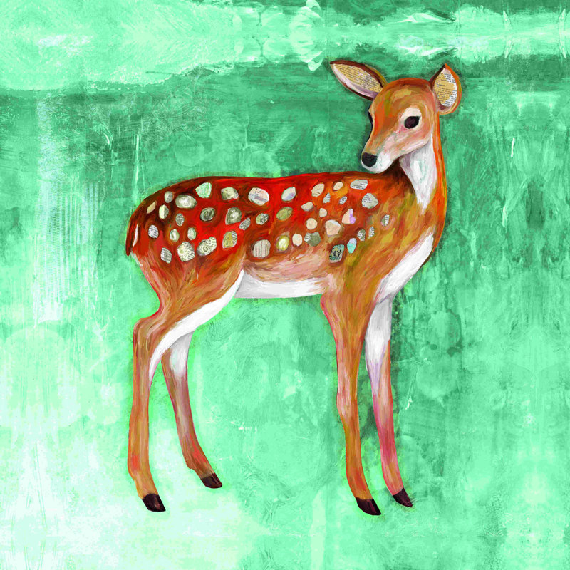 Peinture de cerf - peinture sur toile tendue, H 12 po x l 12 po