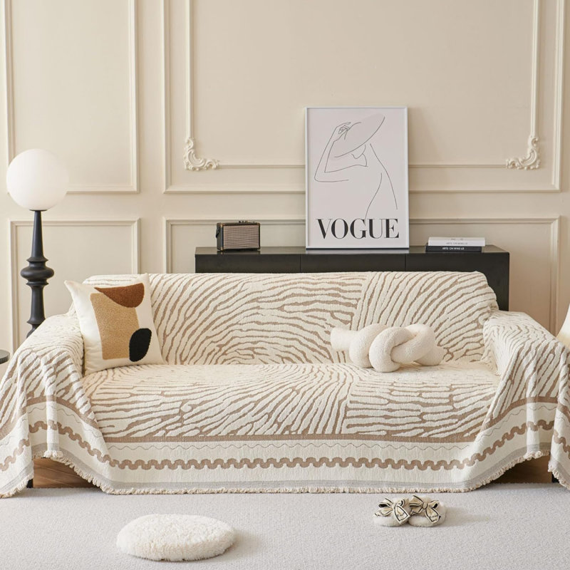 Housse pour canapé à coussins en T réversible en forme de L, L 150 po x P 71 po
