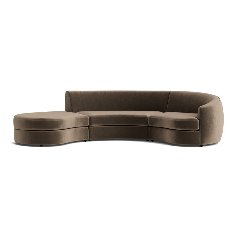 Sectional, Performance Velvet - Otter