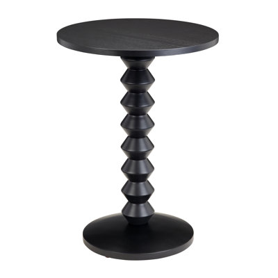 18" Black Painted Round Accent End Table