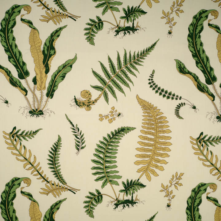 Tissu Elsie De Wolfe Sunbrella, Vert / blanc cassé