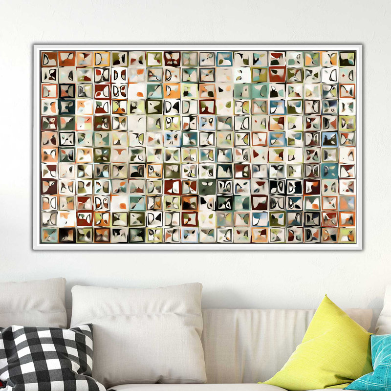 «Tile Art # 3 2013», impression sur toile, H 21,5 po x l 33,5 po x P 2 po, Cadre flottant blanc