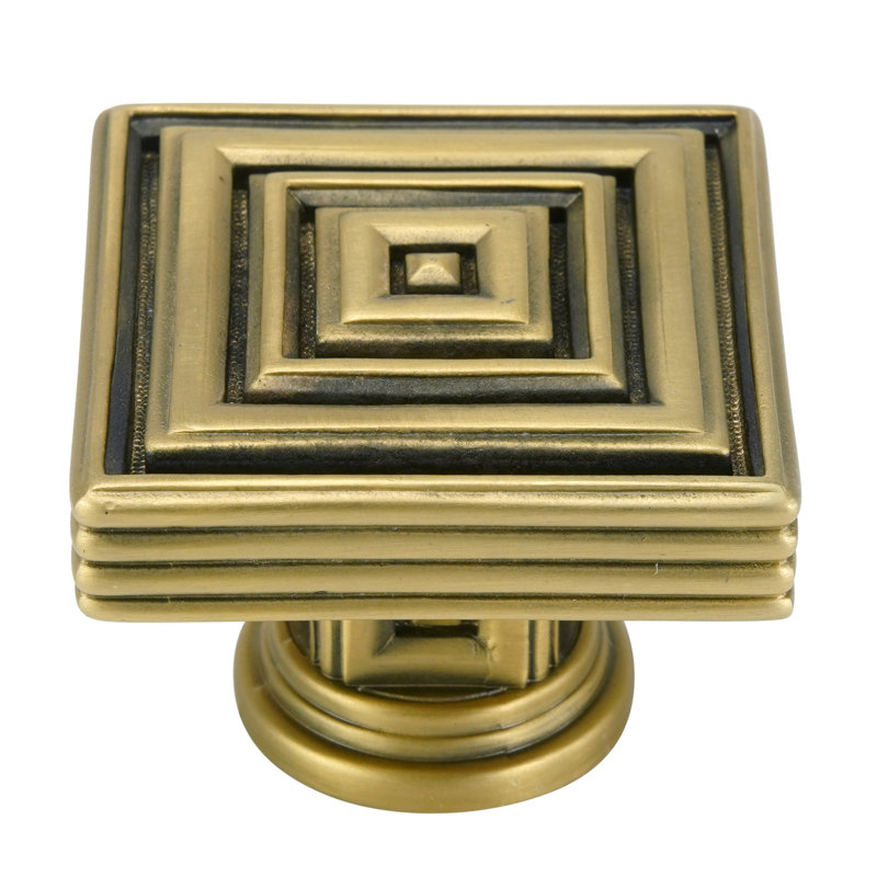 INNSBRUCK SQUARE KNOB IN FLORENTINE GOLD PLATE