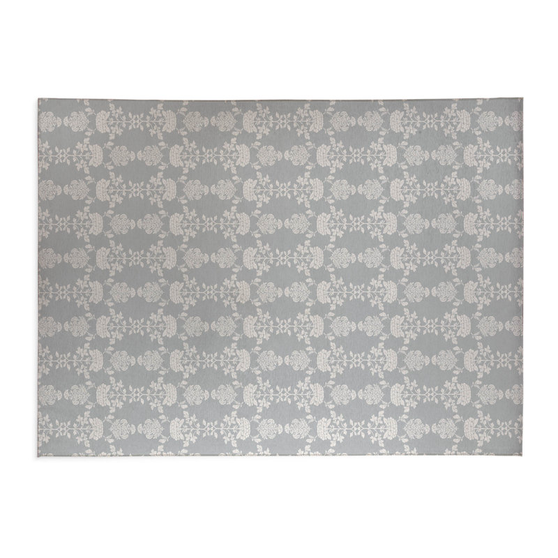 Tapis de cuisine à profil bas pia, Rectangle 2 pi x 5 pi, Gris