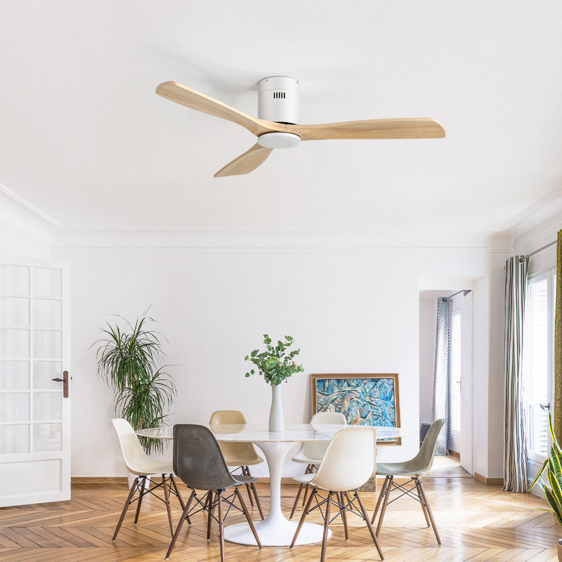 Nicola 52'' 3-Blade Ceiling Fan With Remote Control, Burlywood