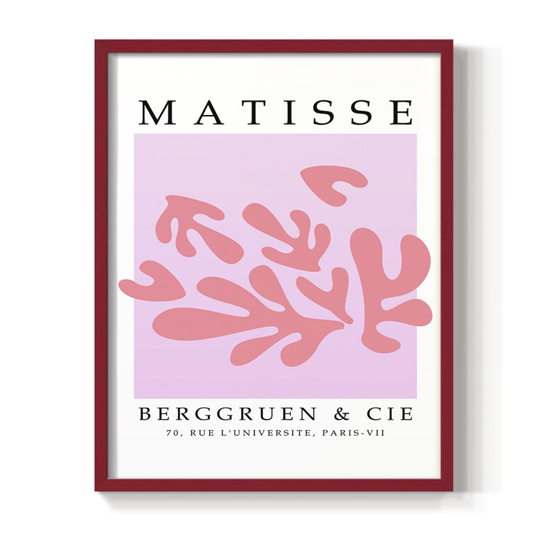 Matisse Lxxxi, reproduction encadrée - bois massif, Rouge, H 10 po x l 8 po