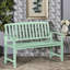 Banc en bois menthe, ajoutant une touche chaleureuse aux espaces intérieurs et extérieurs. Banc au charme irrésistible.