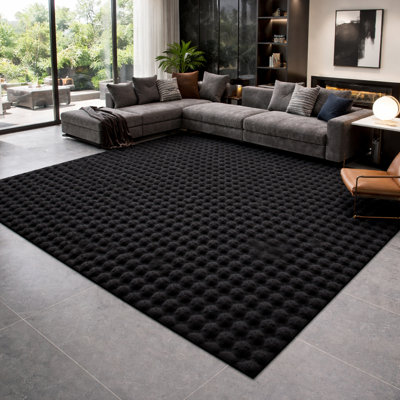 Geometric Shapes Machine Tufted Shag Area Rug