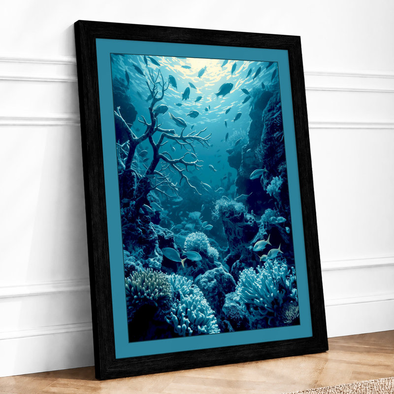Coral Reef Ascending Coastal - Print, A1 - 84.1 x 59.4 cm, Black