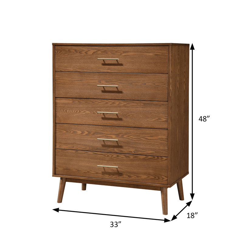 Commode Tromso Mid-Century moderne, noyer