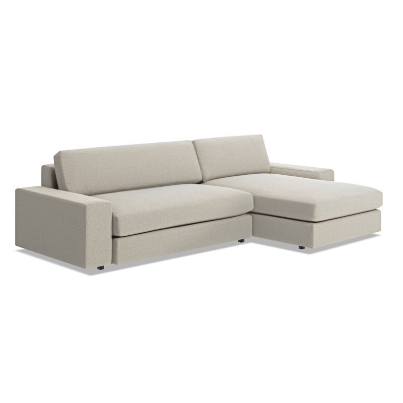 Esker Chaise Sectional, Kelso Blue Polyester, Right Hand Facing