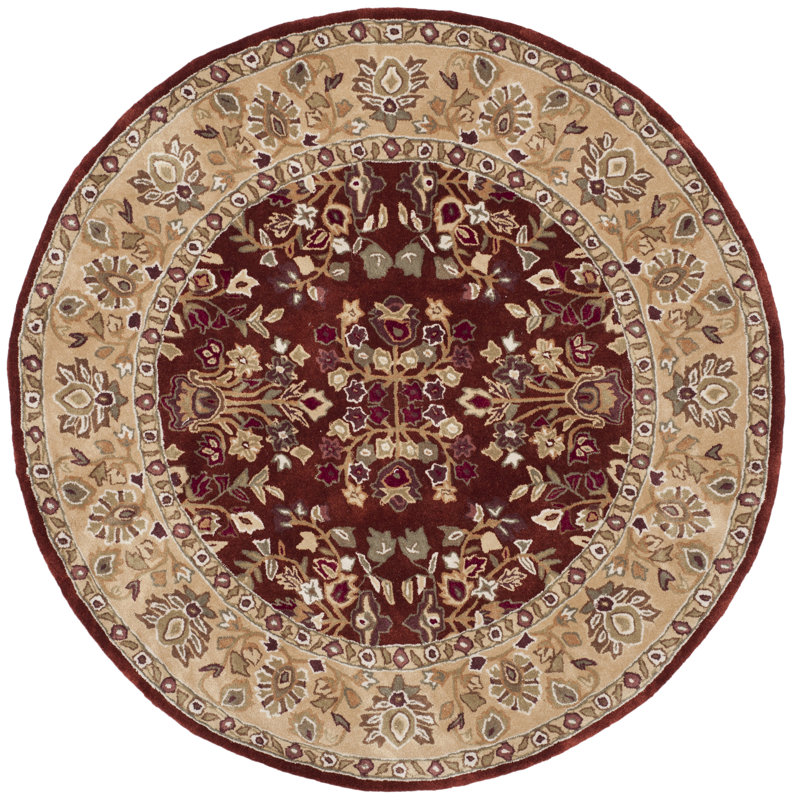 Halleh Hand Hooked Performance Floral Rug, Round 8'