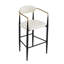 Tabouret de comptoir de 2 tabourets en similicuir beige avec cadre en fer