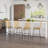HOMCOM Rattan Bar Stools Set Of 4, 26" Counter Height Barstools, Boho Kitchen Island Stools With Breathable Wicker Seat And Back, Yellow