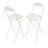 Portable Folding Bar Stool With Backrest Tall Bar Stools (2 Pcs, 29.53Inch) White-635769008