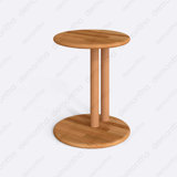 Wooden C-Shaped End Table – Round Top Minimalist Style
