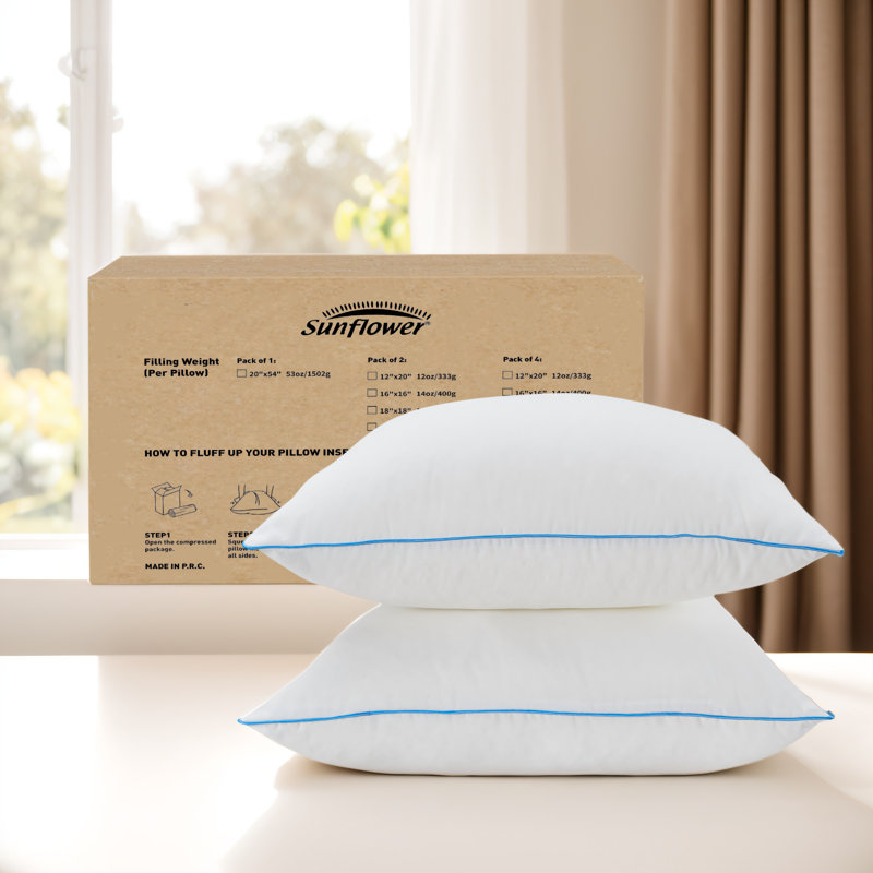 Garnitures de coussin décoratives en duvet synthétique effet tournesol (paquet de 2), Ensemble 2 pièces