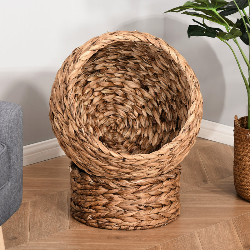 Lit pour chat surélevé à coussin souple, panier rotatif, pour zone de séduction féline intérieure, H 23,5 po, panier brun avec fonctionnalité, maison,