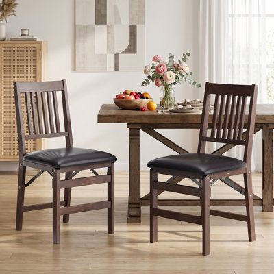 Chaises de salle à manger pliantes rembourrées et empilables avec structure en bois massif, sans assemblage