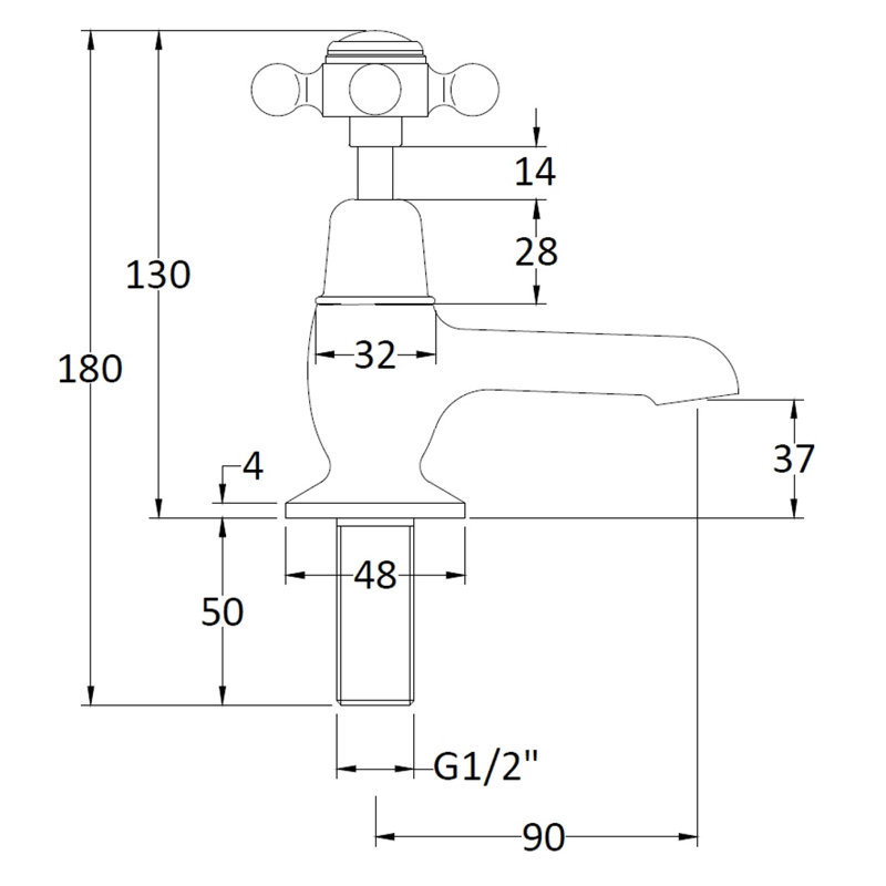 Solid Brass Basin Pillar Taps