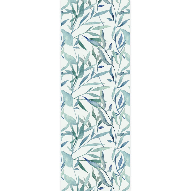 Feuilles tropicales aux tons verts frais botaniques, L 132 po x l 48 po