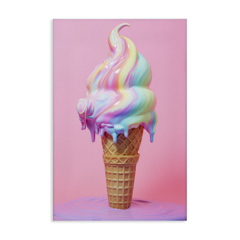 "Dripping Pastel Ice Cream", art mural par Raymond Powers, H 36 po x l 24 po