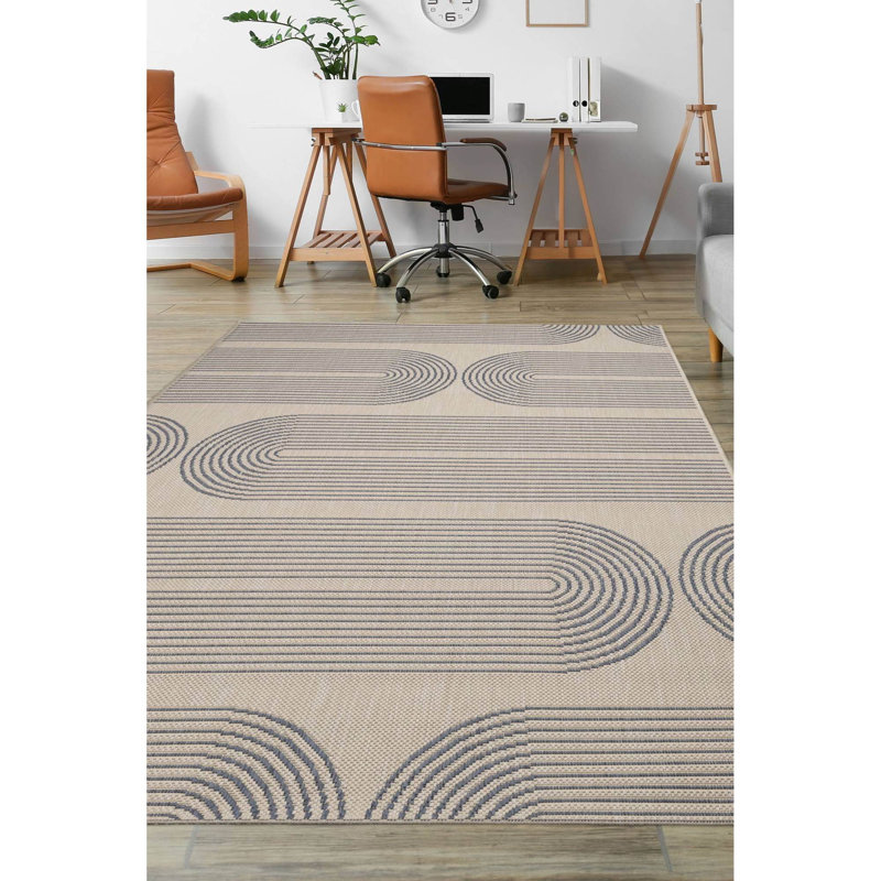 Dennia Striped Indoor / Outdoor Area Rug, Rectangle 120 x 170 cm